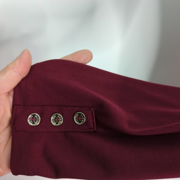 Tommy‎ Hilfiger Womens Top Cold-Shoulder Long Sleeve Round Neck Stretch Red S - Picture 5 of 8